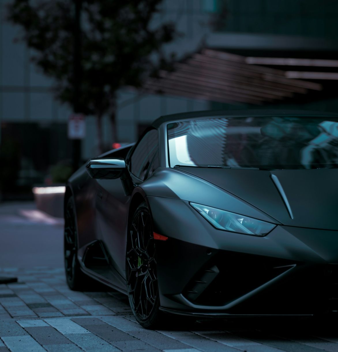 Dark sports car
